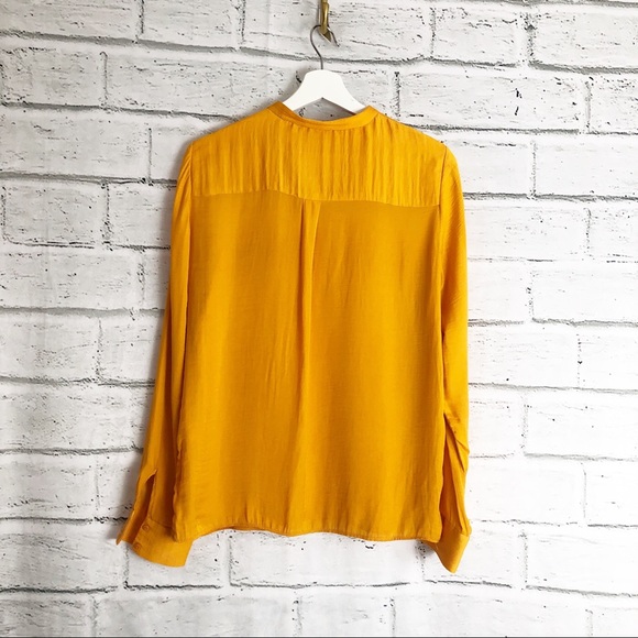 Zara | Women’s Mustard Yellow Keyhole Front Top - Picture 2 of 6